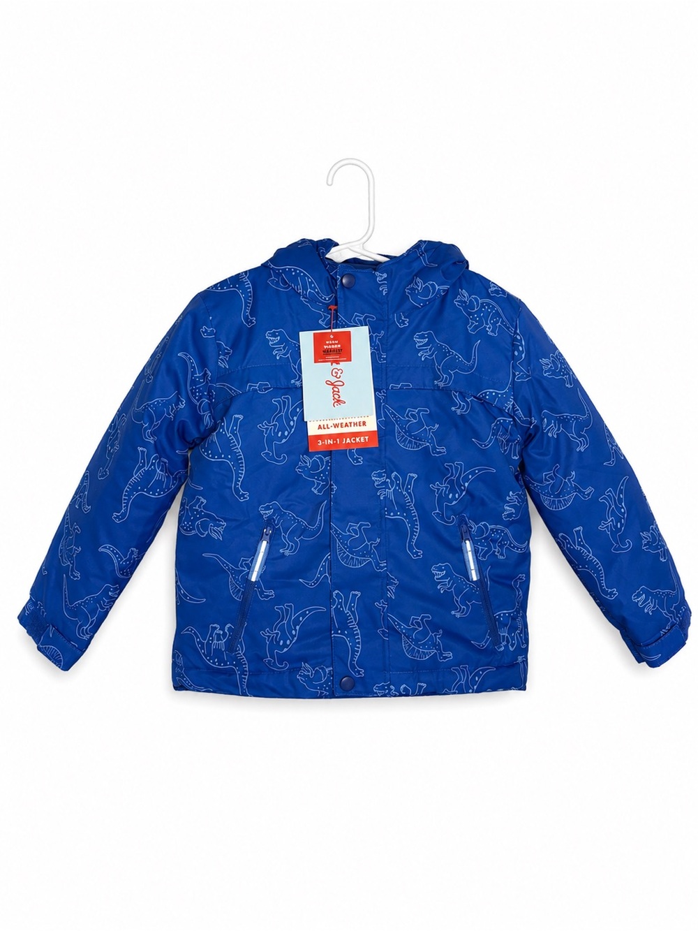 Cat & Jack Blue Dinosaur Print 3-in-1 Jacket